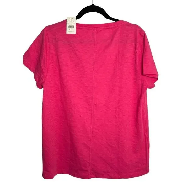 NWT J Crew Girlfriend Tee Pink - Size L - Picture 2 of 6